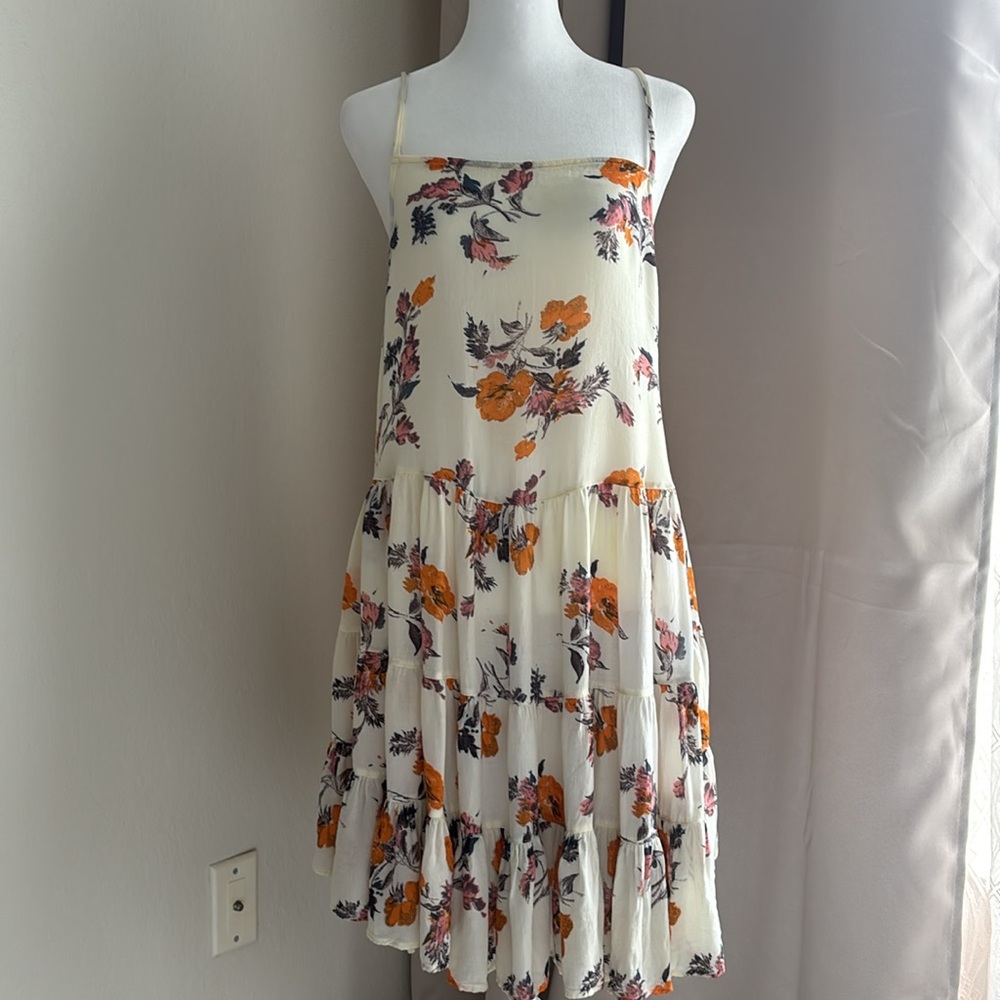Free People Ivory Floral Sundress, size L